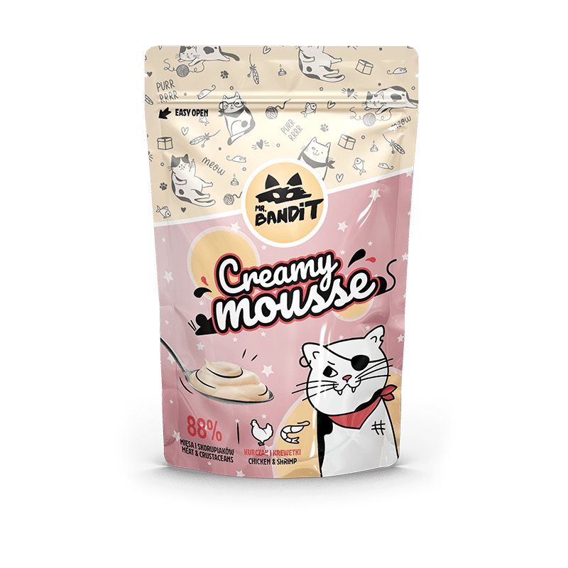 Mr. Bandit CAT Creamy Mousse, piept de pui si creveti, 60 g