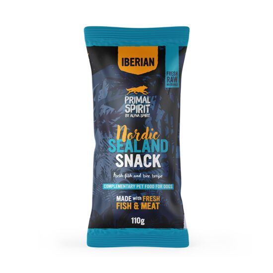 Snack pentru câine Nordic Sealand, Primal Spirit, cu porc și pește, 110 g