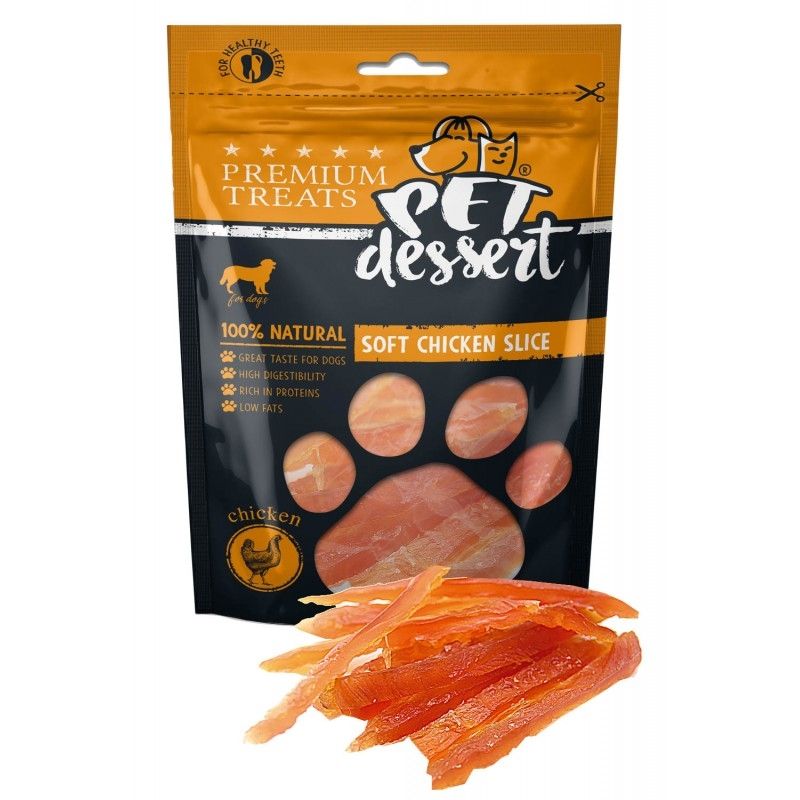 Pet’s Dessert Soft Chicken Slice, 80 g Chicken imagine 2022