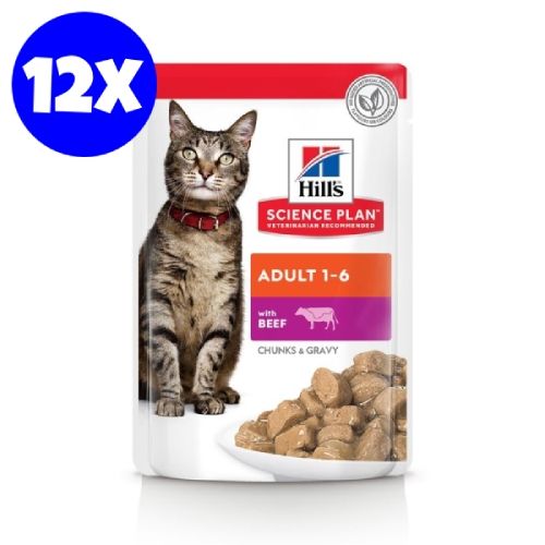 Hill\'s Science Plan Feline Adult Beef, 12x85 g