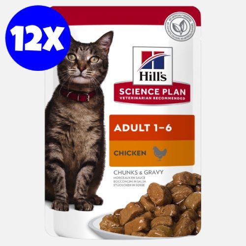Hill's Science Plan Feline Adult Chicken, 12x85 g