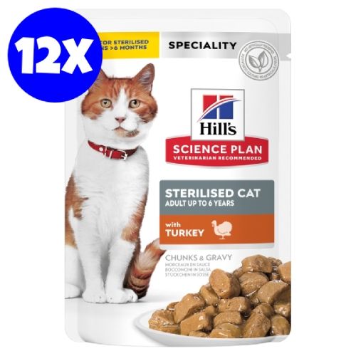 Hill's Science Plan Feline Sterilised Adult Up To 6 Years Turkey, 12x85 g