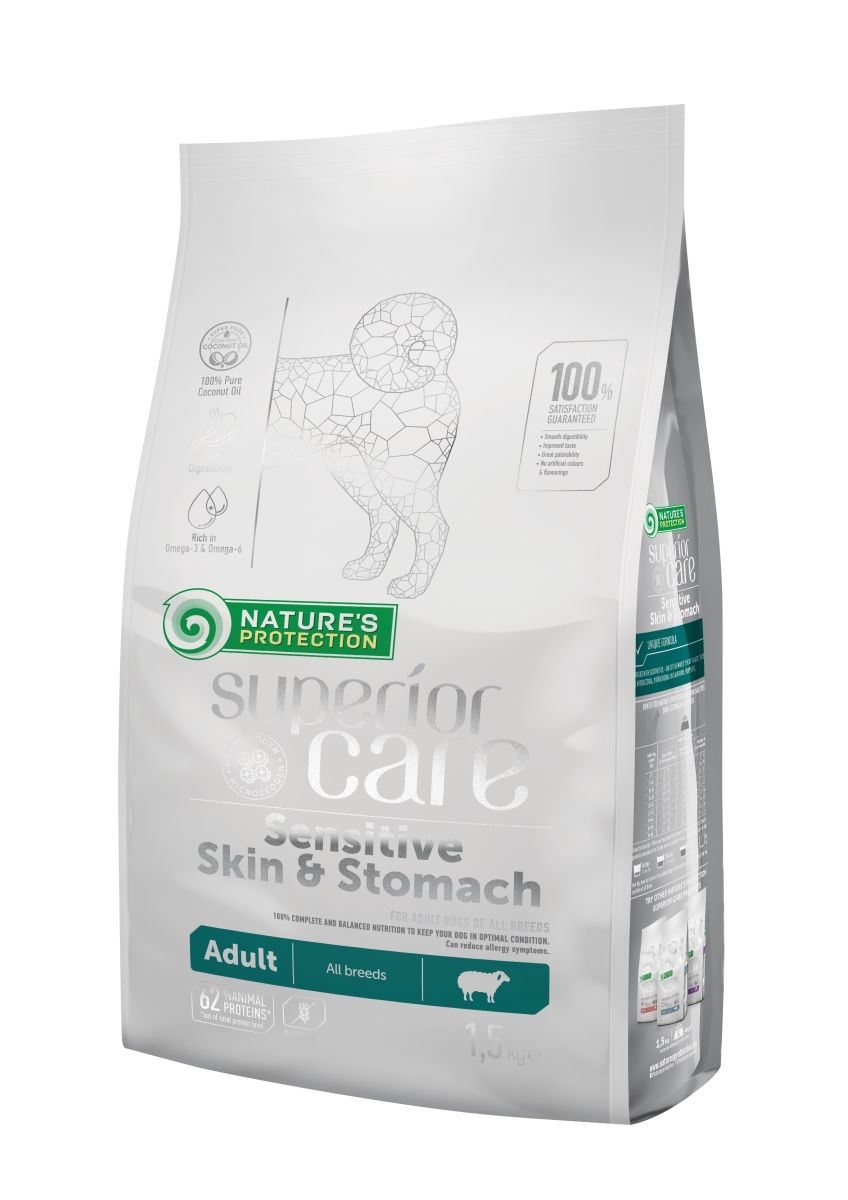 Nature’s Protection Superior Care Sensitice Skin & Stomach Lamb Adult All Breed, 1.5 kg 1.5