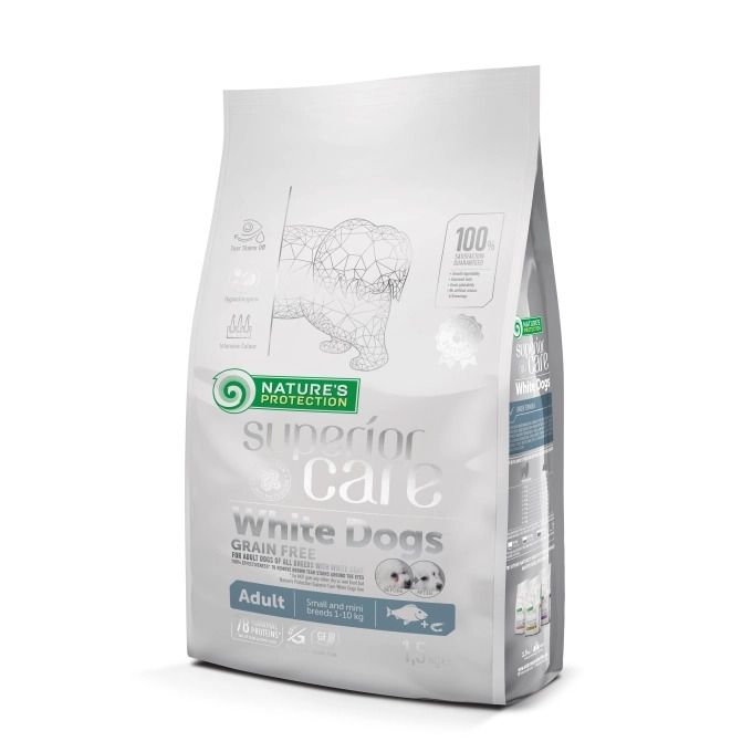 Nature\'s Protection Superior Care White Dogs Grain Free White Fish Adult Small & Mini Breeds, 1.5 kg