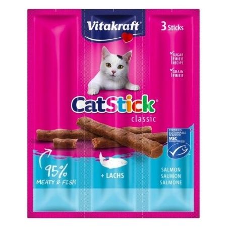 Recompense Pisici Vitakraft CatStick Mini Somon si Pastrav, 3 x 18 g