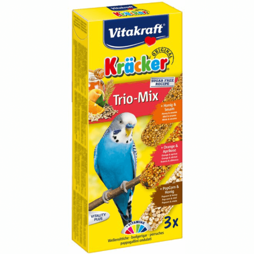 Hrana papagali, Versele-Laga Kracker Trio Miere/ Portocala/ Popcorn, 80 g