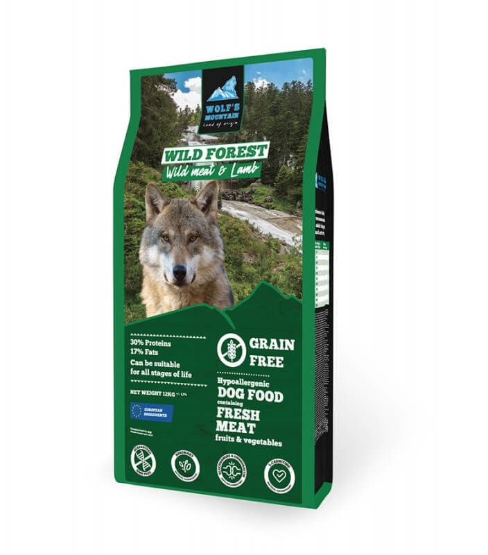 Wolf’s Mountain Wild Forest, Carne de Vanat & Miel si Fructe & Legume, 12 kg câini
