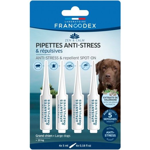 Francodex, Spot On Repulsiv Antistres Dog Maxi, 4×5 ml