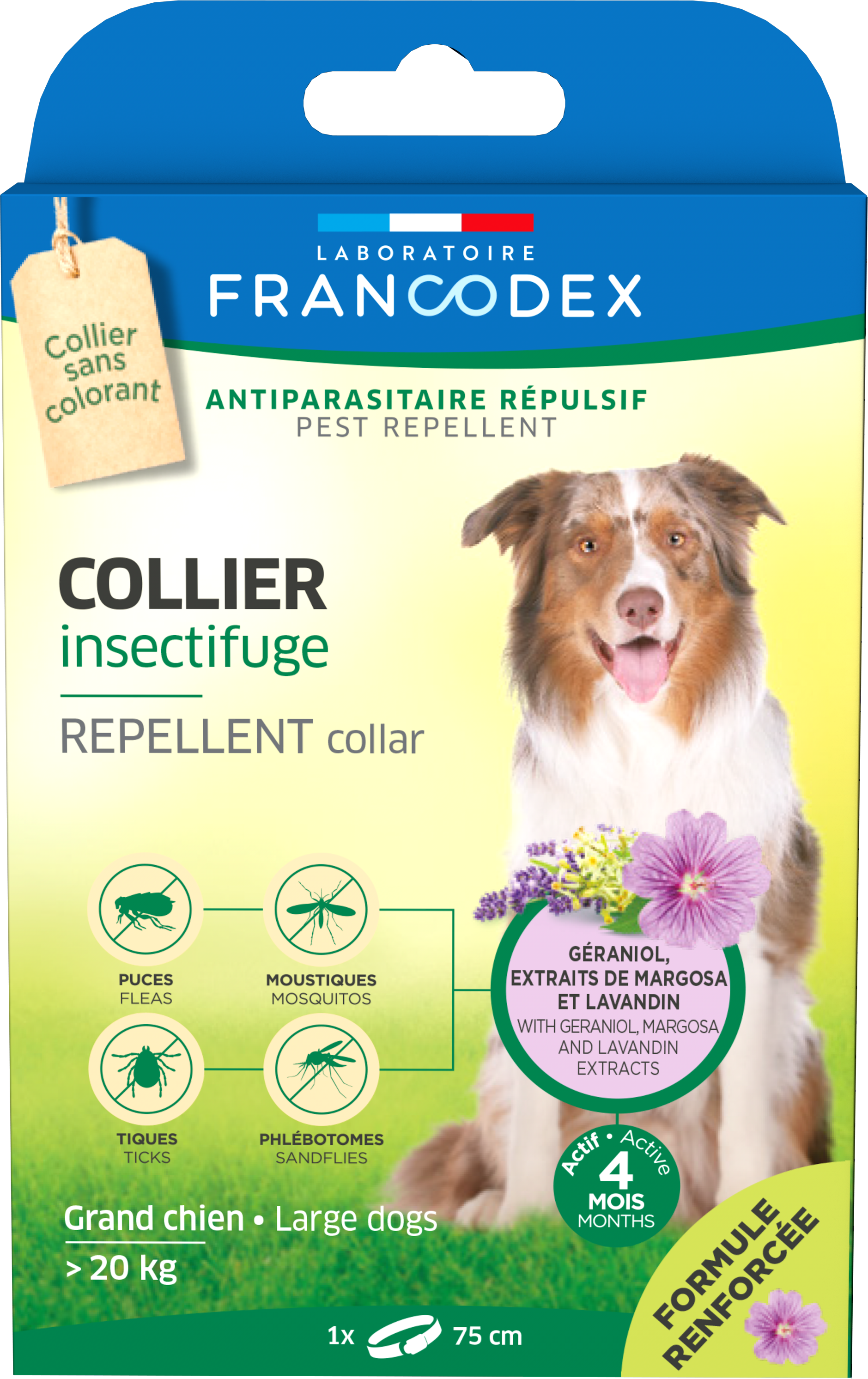 Francodex, Zgarda Antiparazitara Geraniol Dog Maxi, >20 kg (20