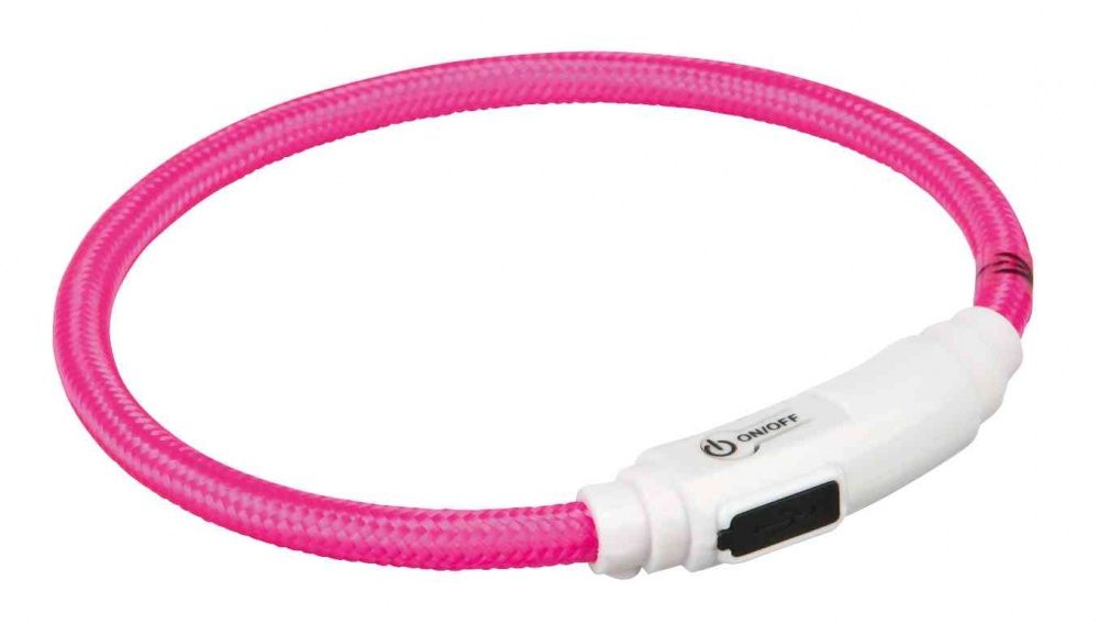 Zgarda Flash cu LED USB 35 cm/ 7mm Pink 41942 41942