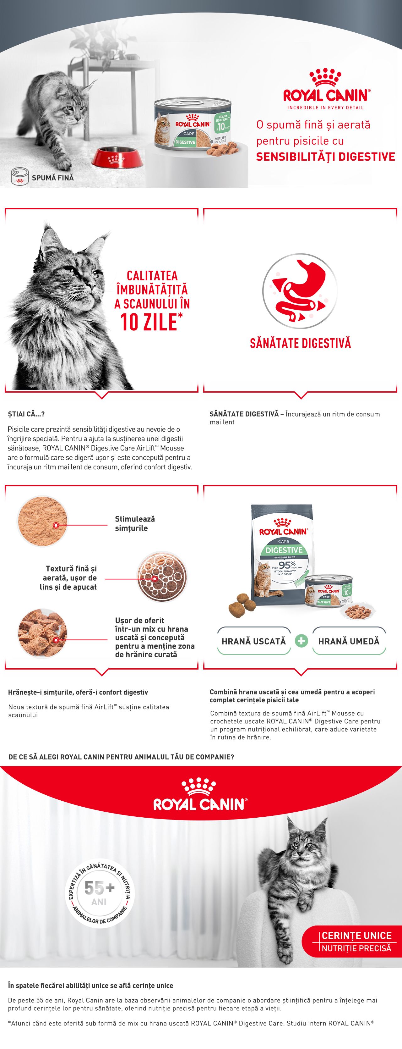 BENEFICII ROYAL CANIN Airlift Mousse Digestive Care, hrana umeda pisici, 85 g