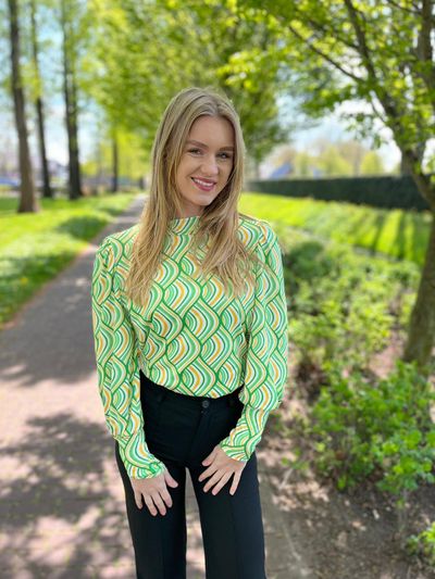 Foto van Perla Nera shirt geel groen 