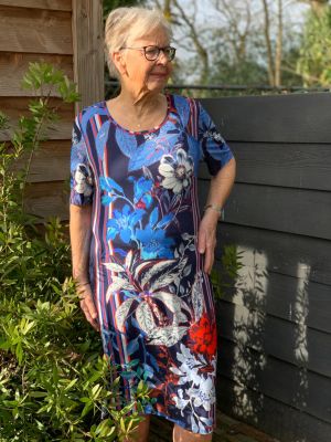 Foto van Casa Moda jurk bloem cobalt