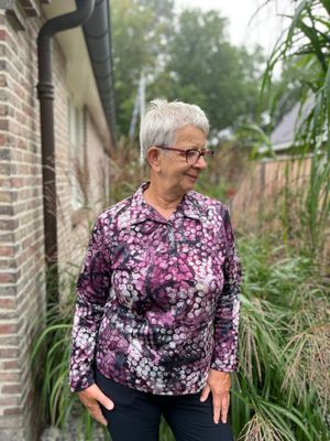 Foto van Ilona's poloshirt cirkel fuchsia 