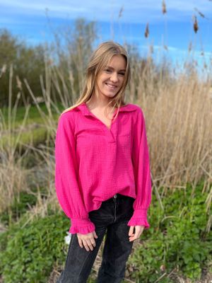 Foto van Ambika blouse v-hals roze 