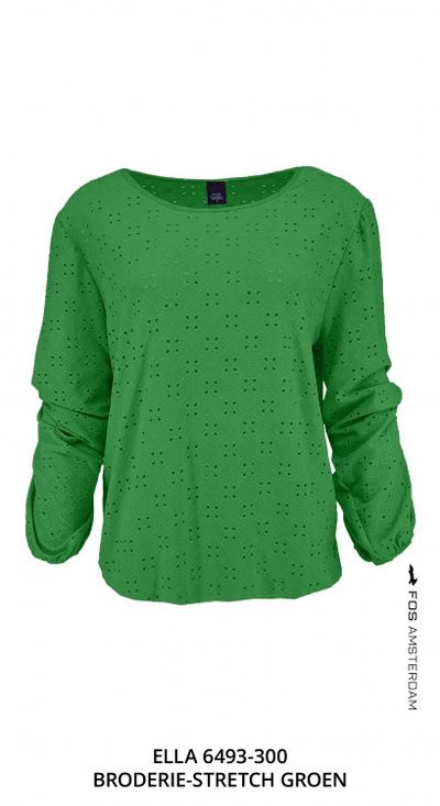 Foto van Fos blouson ella broderie stretch groen