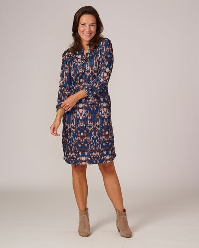 Foto van Fos jurk andrien faded ikat navy