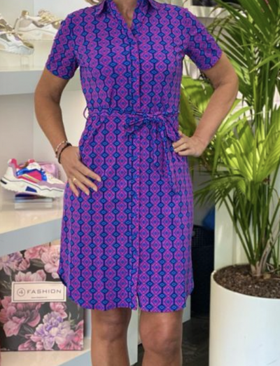 Foto van Mi Piace travel jurk royal blue fuchsia
