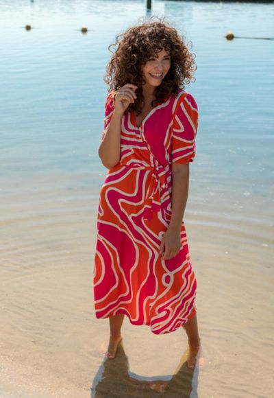 Foto van Fos jurk joya waves koraal
