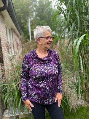 Foto van Ilona's shirt waterval paars