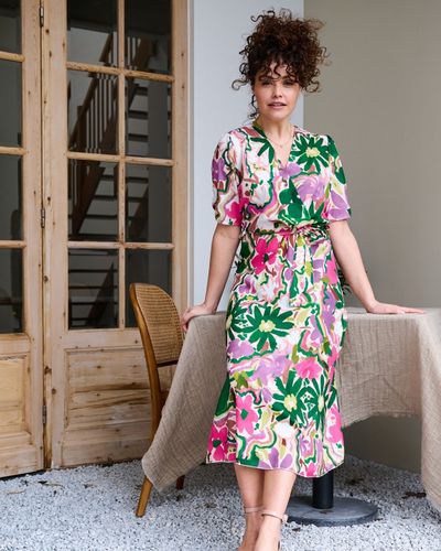 Foto van Fos jurk joya vivid flower groen