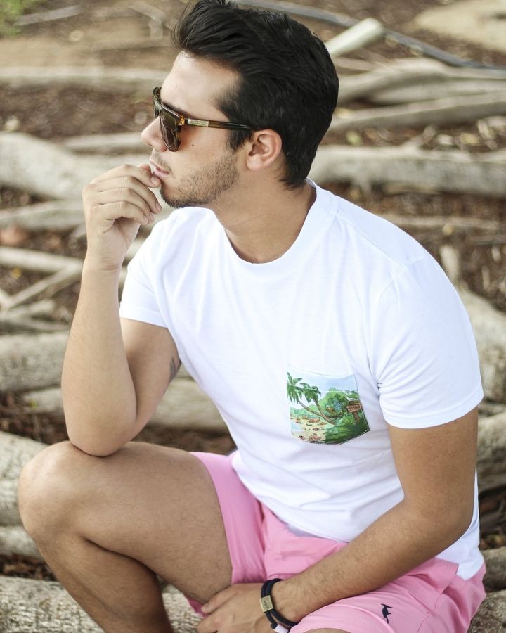 Molokai T-Shirt Weiß, getragen von Michael
