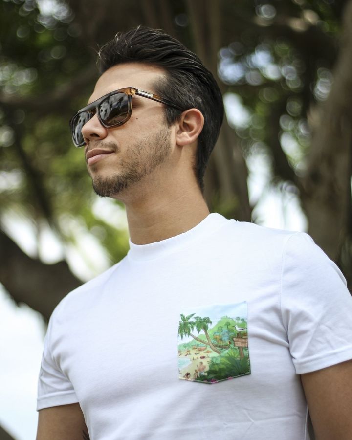 Molokai T-Shirt Weiß, getragen von Michael