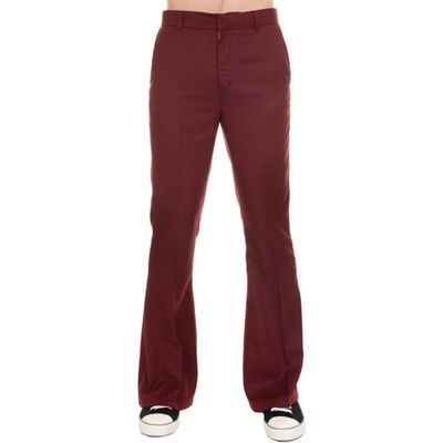 Foto van Pantalon 60s 70s wijde pijpen burgundy