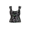 Afbeelding van Hell Bunny | Corset top Romance Noire met rozen en sweetheart halslijn