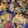 Afbeelding van Chenaski | Overhemd korte mouw satijn Paisley blauw multicolour