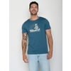 Afbeelding van Green Bomb | T-shirt Bear canoe, tidal blue bio katoen