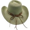 Afbeelding van Major wear | Zomerse olijfgroene Cowboyhoed met Aztec sierband