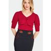 Afbeelding van Voodoo Vixen | Jaren '50 Pencil rok met rozen borduursels op de tailleband 