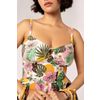 Afbeelding van Hell Bunny | Jaren 50 jurk Benita met tropische print en spaghetti bandjes