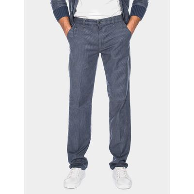 ATO Berlin | Pantalon Jorjo, blauw met lichtblauwe krijtstreep