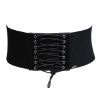 Afbeelding van Zacharia | Gothic punk riem met elastiek en corset detail met veter