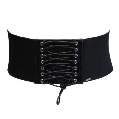 Foto van Zacharia | Gothic punk riem met elastiek en corset detail met veter
