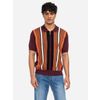 Afbeelding van ATO Berlin | Polo Kishar, bio katoen, aubergine-multikleurig rockabilly patroon 