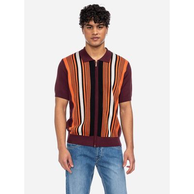 Foto van ATO Berlin | Polo Kishar, bio katoen, aubergine-multikleurig rockabilly patroon