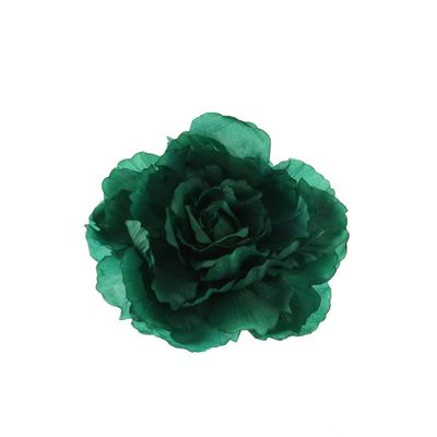 Zacharia | Grote platte jade groene roos op haarklip en broche