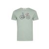 Afbeelding van Green Bomb | T-shirt Bike Jacques, soft sage groen bio katoen