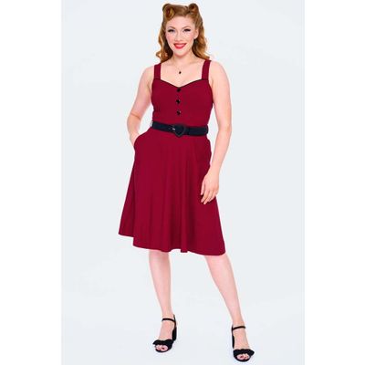 Foto van Voodoo Vixen | Vintage inspired curve, flare dress with heart buckle