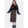 Afbeelding van Jawbreaker | Oversized zwarte cardigan met grote rode rozen borduursel