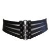 Afbeelding van Zacharia | Gothic punk riem met elastiek, straps met ringen en studs