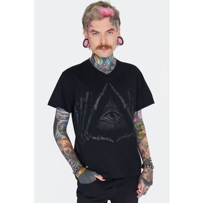 Foto van Jawbreaker | Gothic T-shirt met Illuminatie print