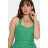 Afbeelding van Voodoo Vixen | Groene jaren '60 Retro jurk met broderie borduursels en hartvormige gesp