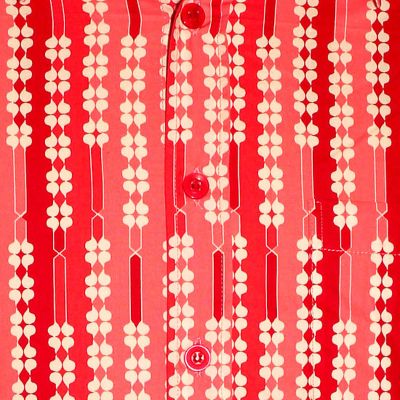 Foto van Chenaski | overhemd Seventies Shamrock bordeaux, roze, creme met klaverblaadjes