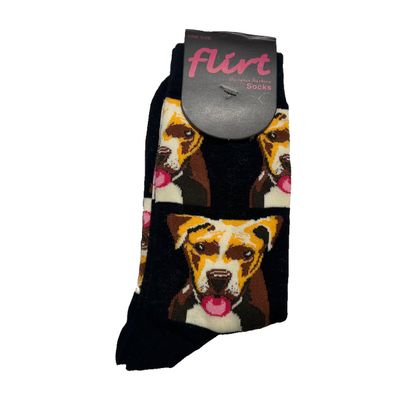 Foto van Flirt | Sokken zwart met hondenkoppen