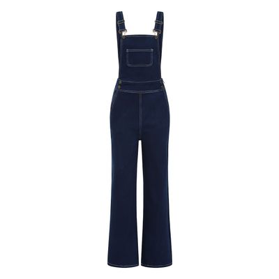 Foto van Banned | Denim playsuit, Penny met jaren 70 wijde pijpen