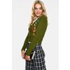Afbeelding van Voodoo Vixen | Cardigan Ginny Woodland olijfkleur met embroidery